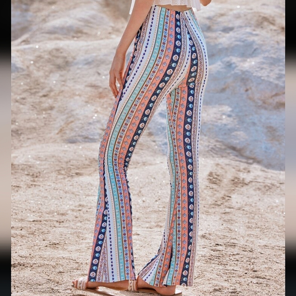 5️⃣ for 2️⃣5️⃣ Tribal Bell Bottoms | Multicolor Boho Hippie Style, Size 0XL